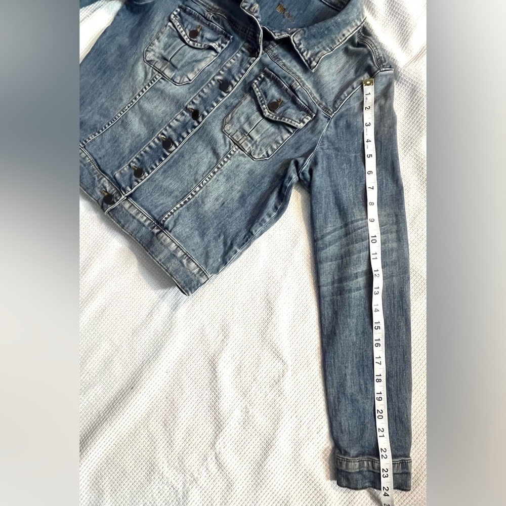 Kut from the Kloth Light Blue Denim Jean Jacket - Picture 6 of 16